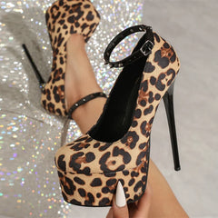 Party Stripper Pole dance Shoes Metal Rivet Ankle Strap Women Platform Pumps