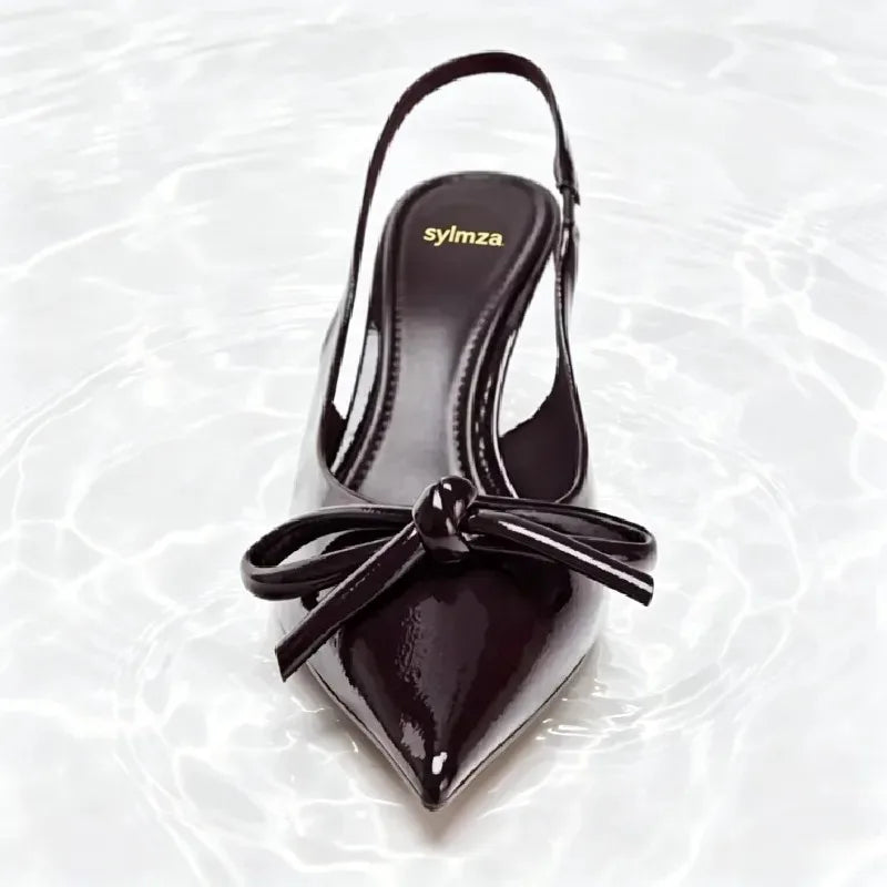 Bow Sling Back High Heels