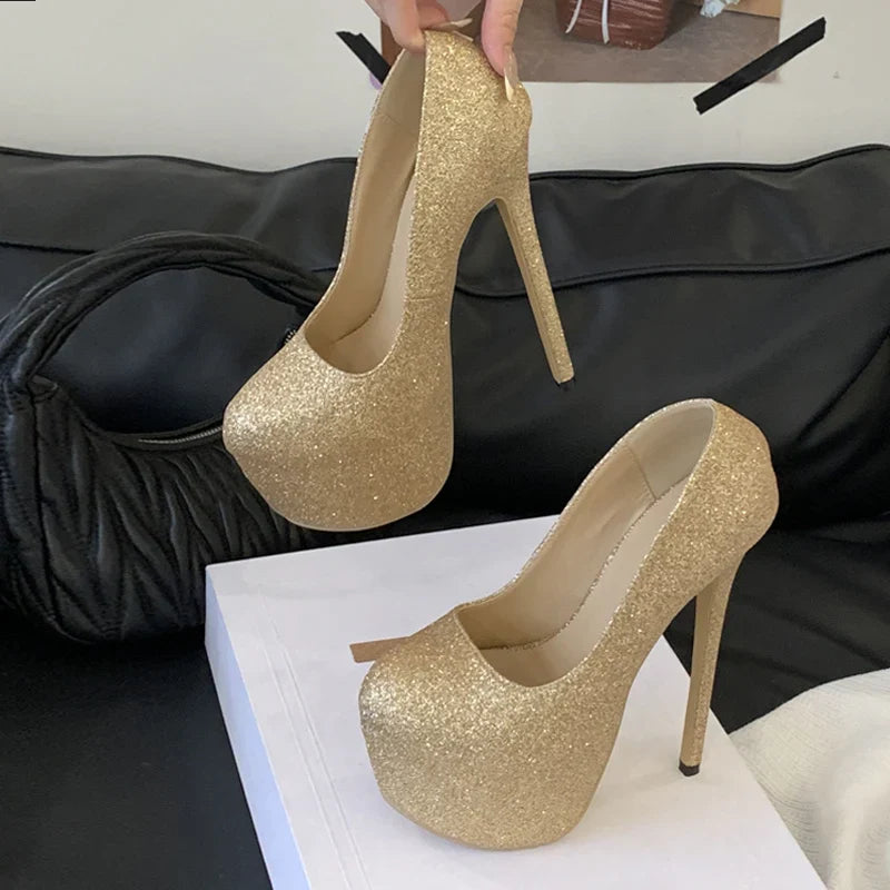 17CM Stiletto High Heels Wedding Banquet Ladies Shoes