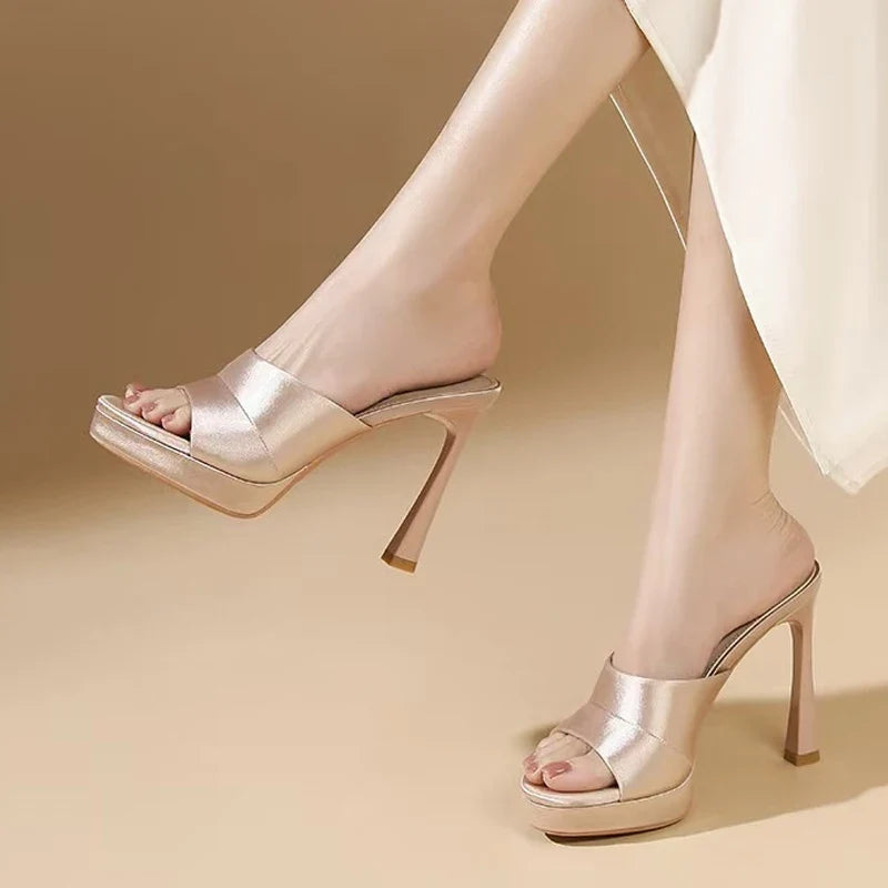 Street Style Sexy 13CM Super High Heels Platform Slippers