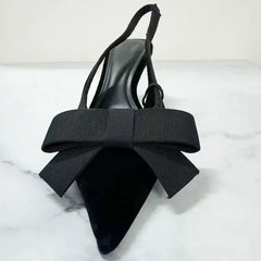 Black Butterfly-knot Decorate Pumps