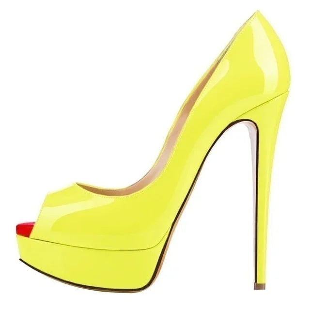 Platform Peep Toe 14cm Extremely Thin High Heels