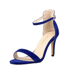 9cm Mid Thin Heel Summer Open Toe Ankle Strap High Heels