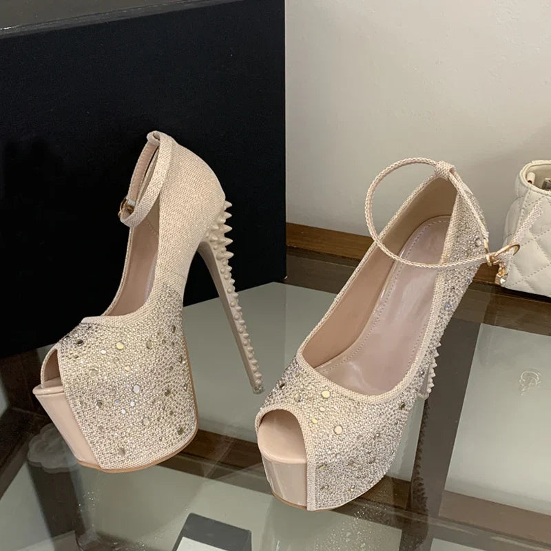 Runway Glitter Rhinestones Platform High Heels
