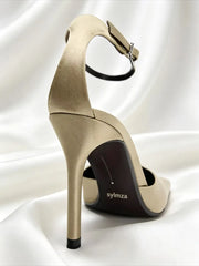 Sexy Pointed Toe Silk Pumps