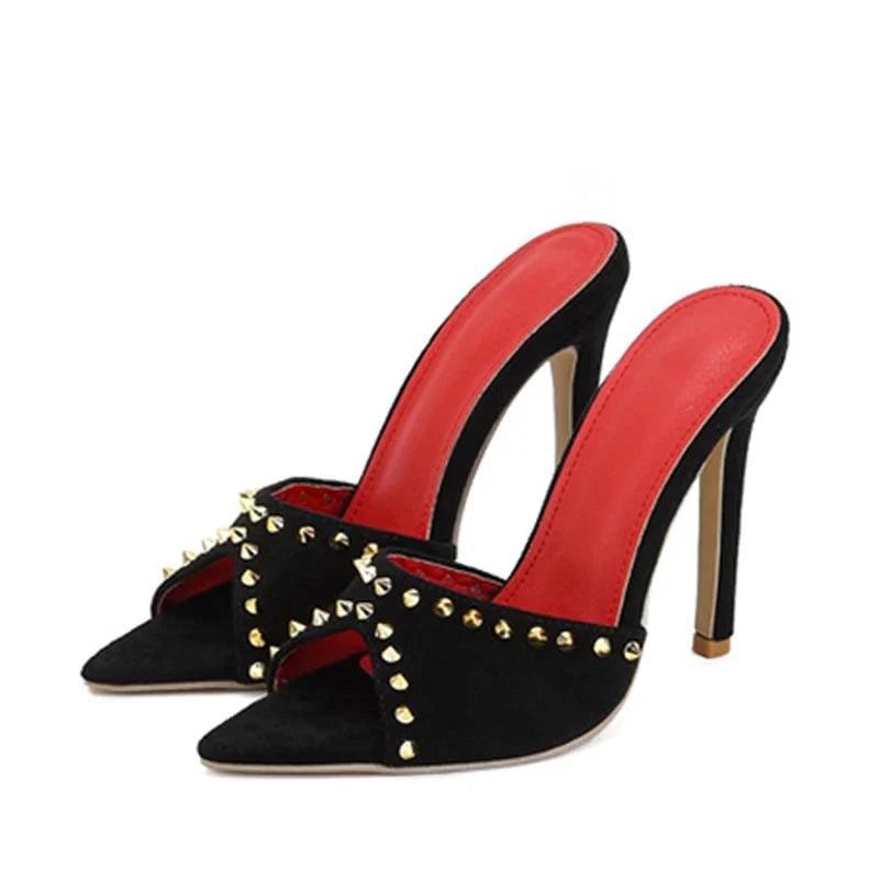 Summer Metal Rivet Designer High Heels