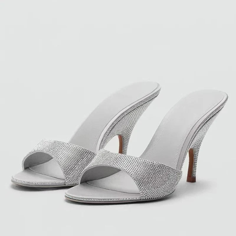 Slope Shape Thin Heels Slippers