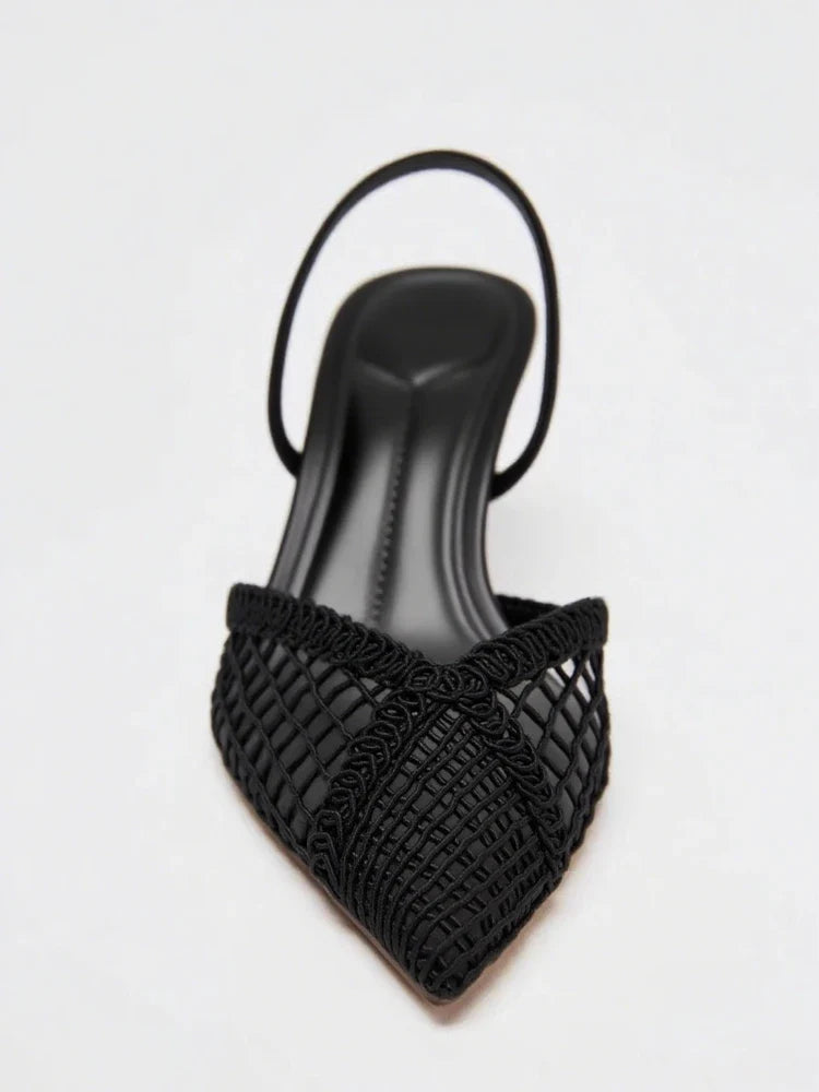 Comfort Hollow Mesh Woven Pumps