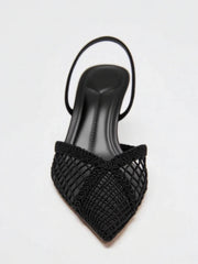 Comfort Hollow Mesh Woven Pumps