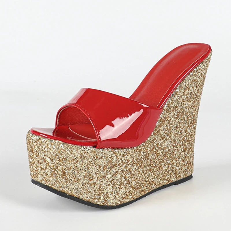 Sequined Thick Bottom Platform Sandals