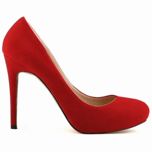 Women Stilettos Pumps Sexy 11cm Round Toe Velvet High Heels