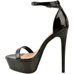 Open Toes Supper High Heels Nighclub Platform Black Nude Party Wedding Shoes