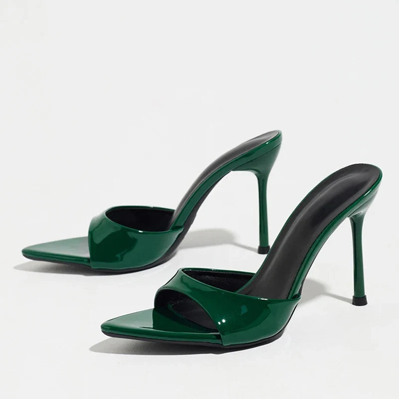 Summer Color Painting Leather Women Slippers