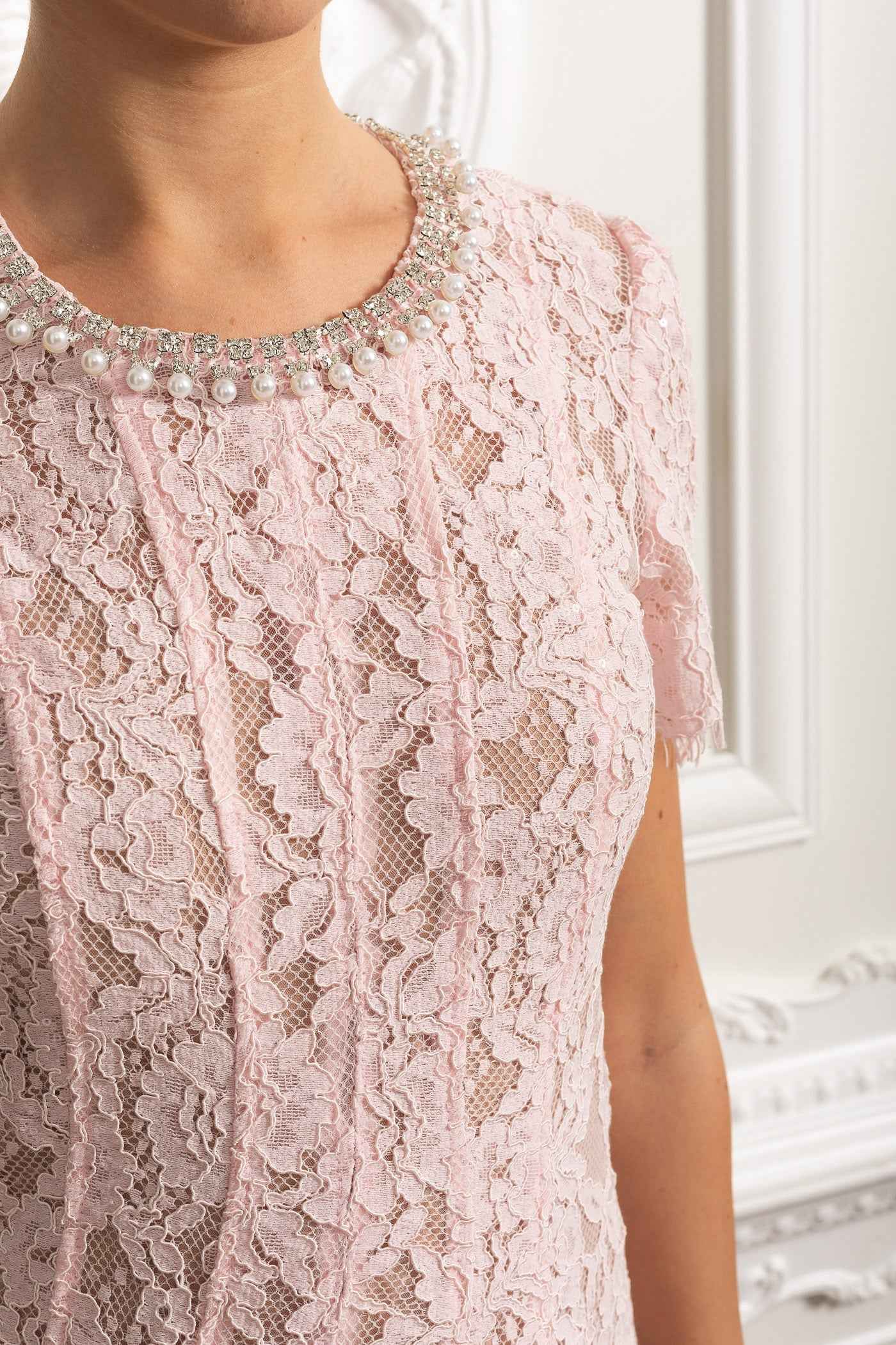 LACE FLORAL MIDI PARTY COCKTAIL DRESS
