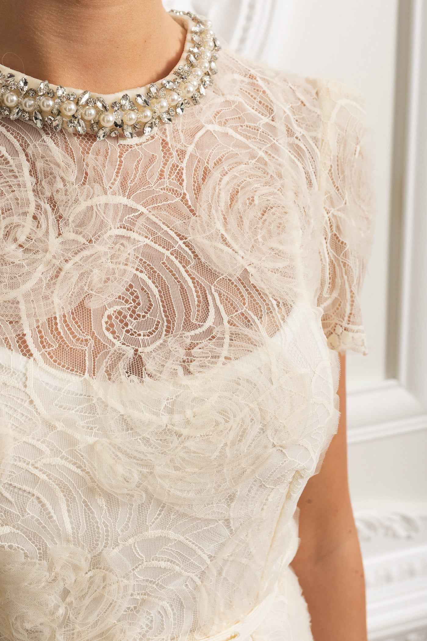 LACE FLORAL MIDI COCKTAIL PARTY DRESS