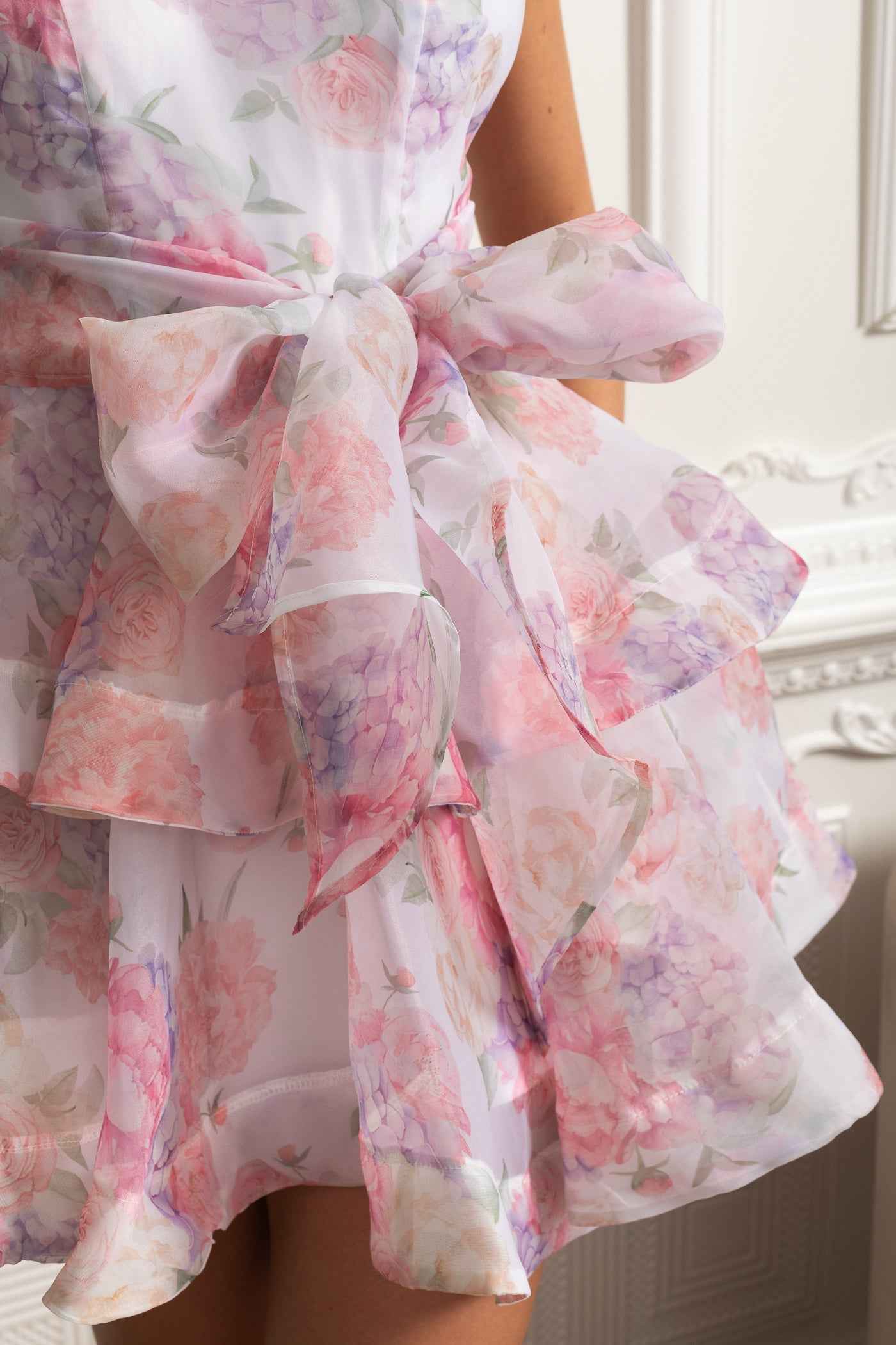 FLORAL RUFFLE MINI PARTY SUMMER DRESS