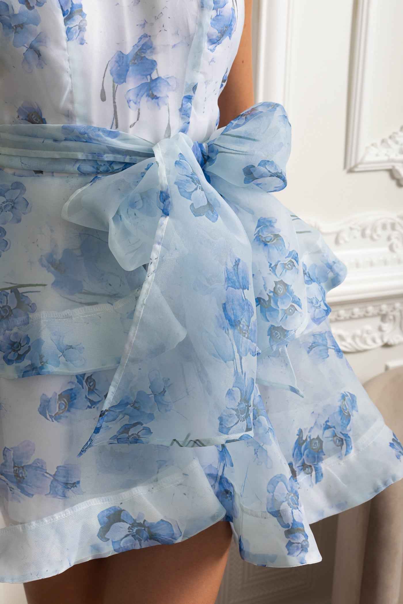 FLORAL FITTED MINI SUMMER PARTY DRESS