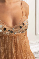 TIERED MESH MAXI SUMMER DRESS