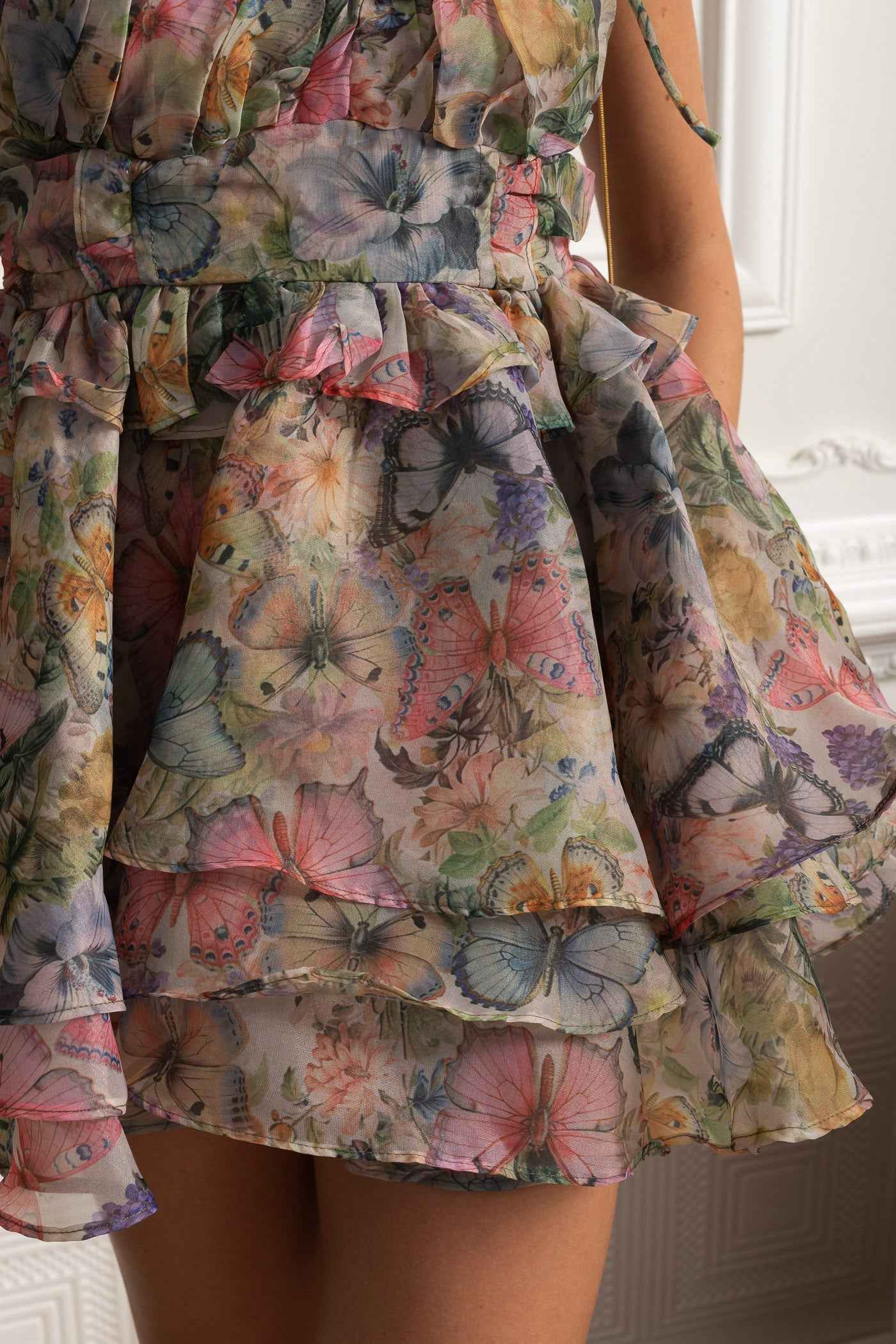 FITTED RUFFLED MINI PARTY COCKTAIL DRESS