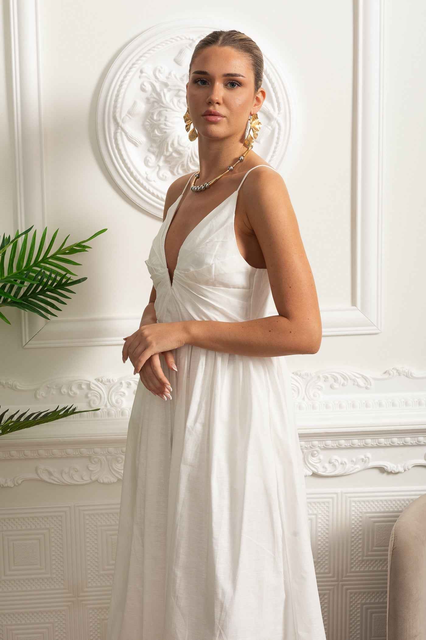 RUCHED FLORAL MIDI SUMMER PARTY DRESS
