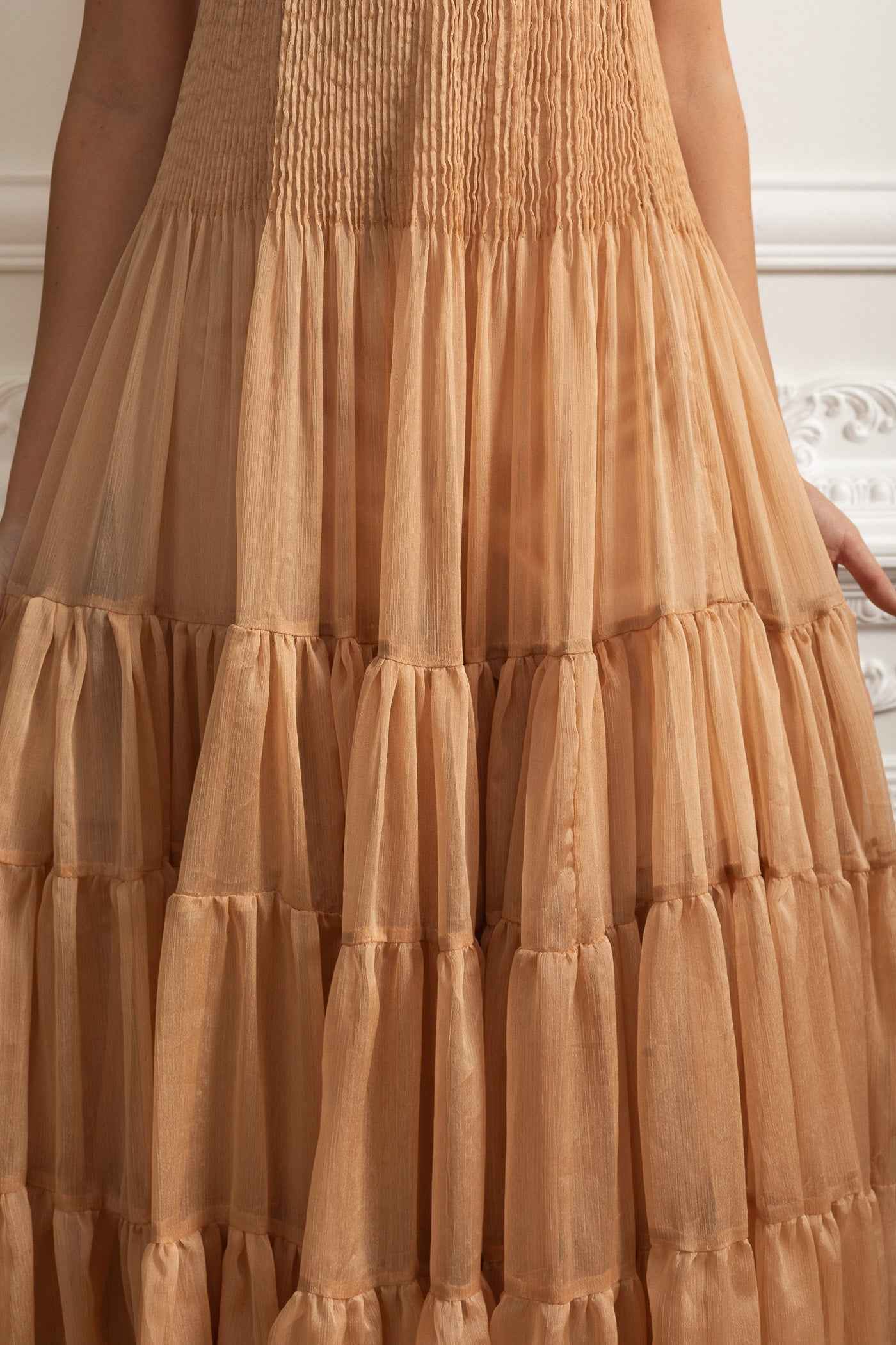 TIERED MESH MAXI SUMMER DRESS