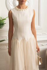 SLEEVELESS FITTED MIDI PARTY COCKTAIL DRESS