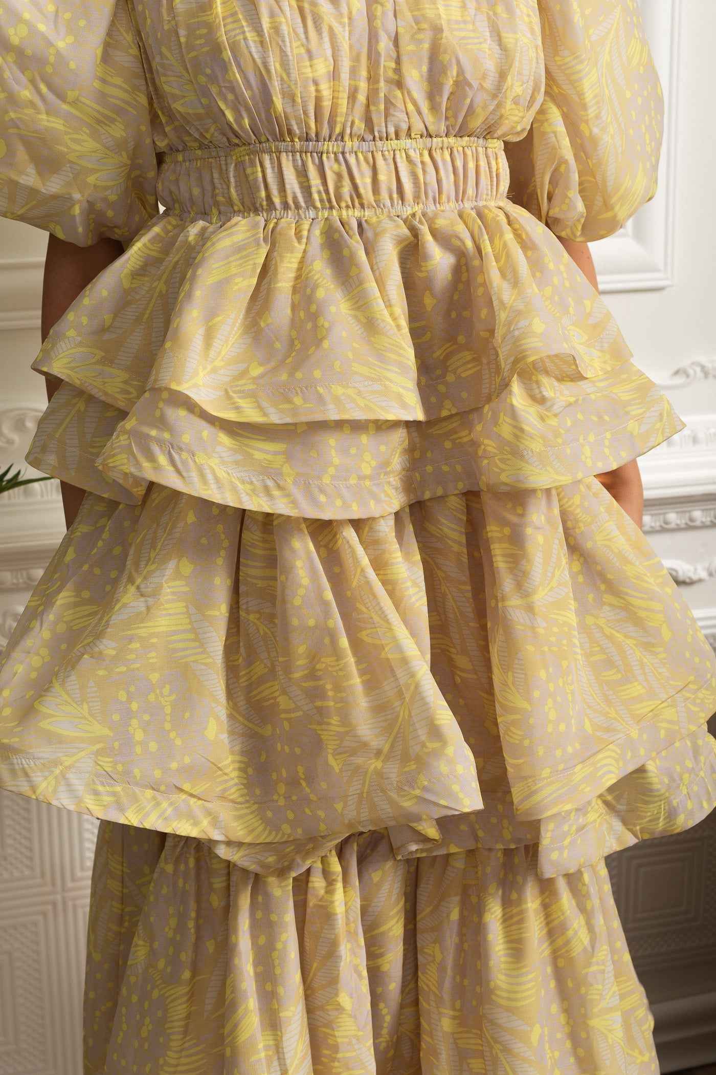 TIERED RUFFLE MIDI SUMMER PARTY DRESS