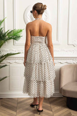 TIERED FITTED MIDI SUMMER PARTY DRESS