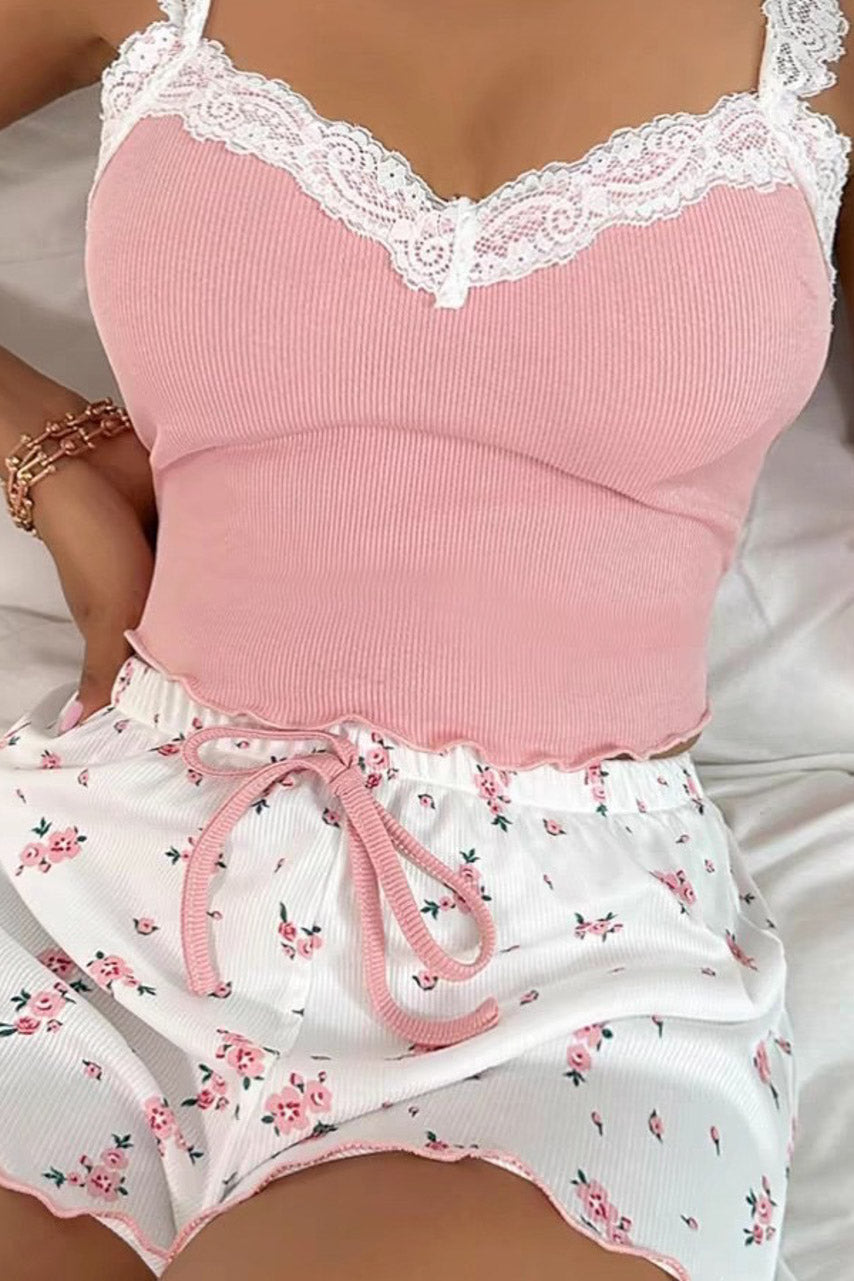 Floral Ribbed Sleep Set