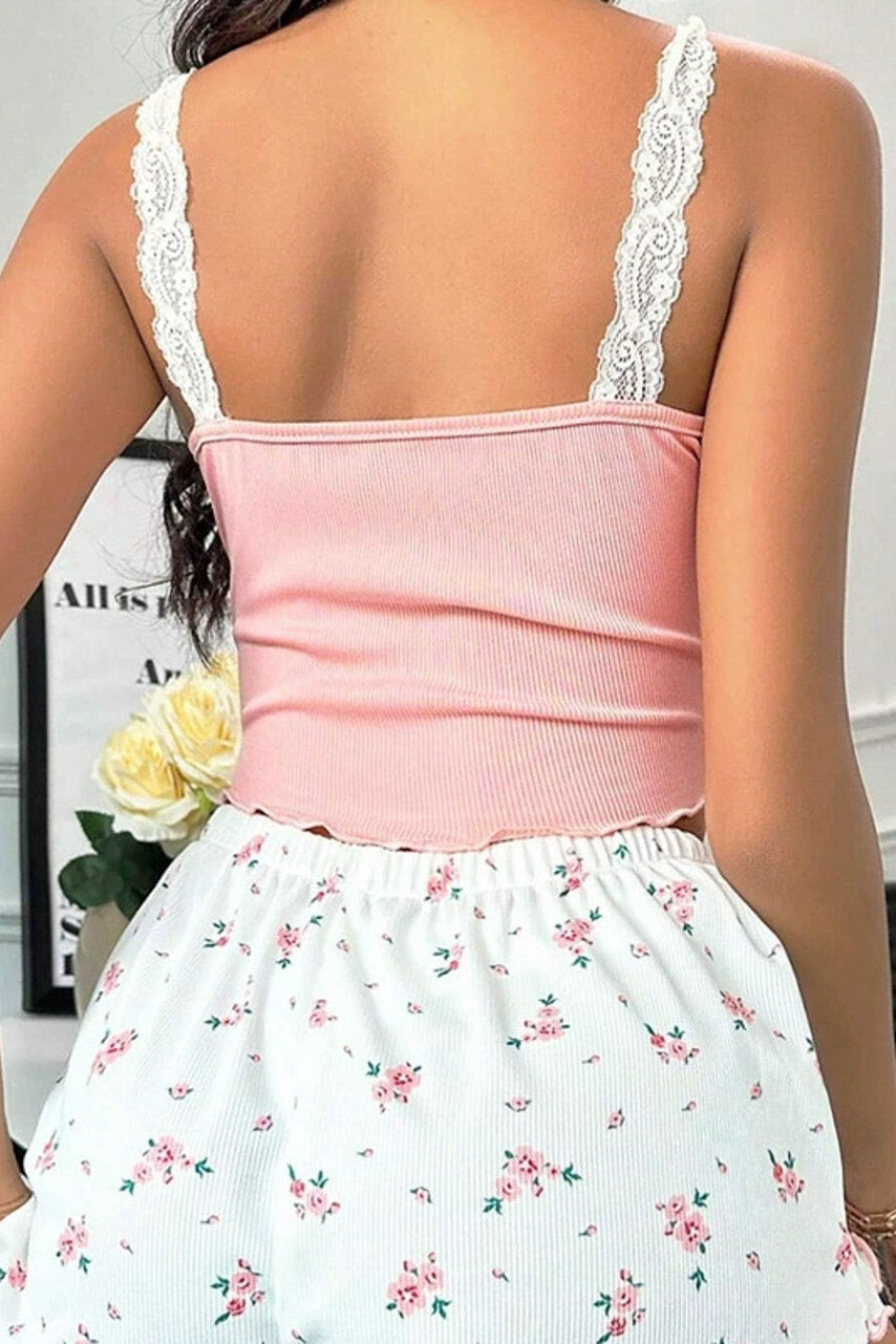 Floral Ribbed Sleep Set