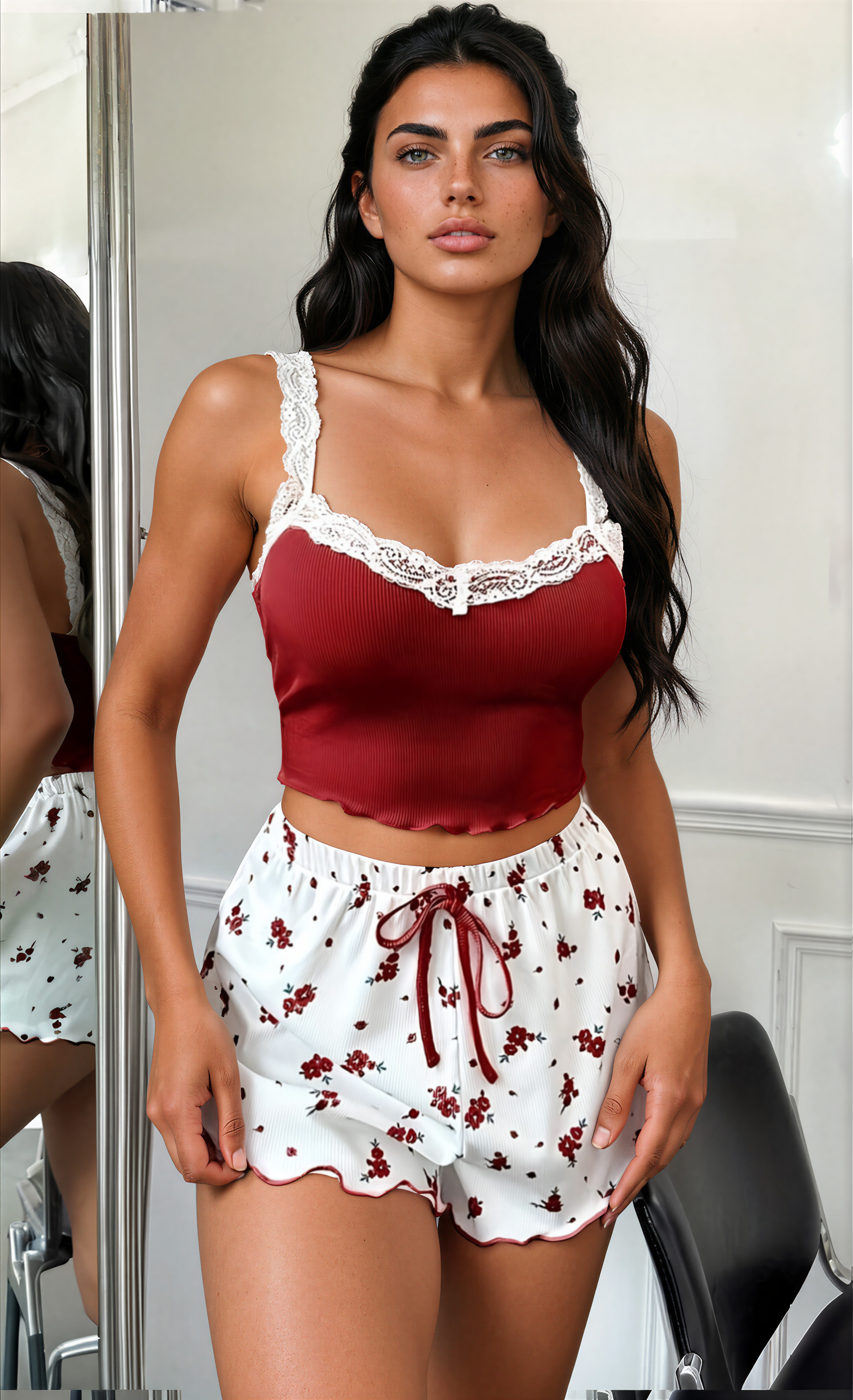 Floral Ribbed Sleep Set