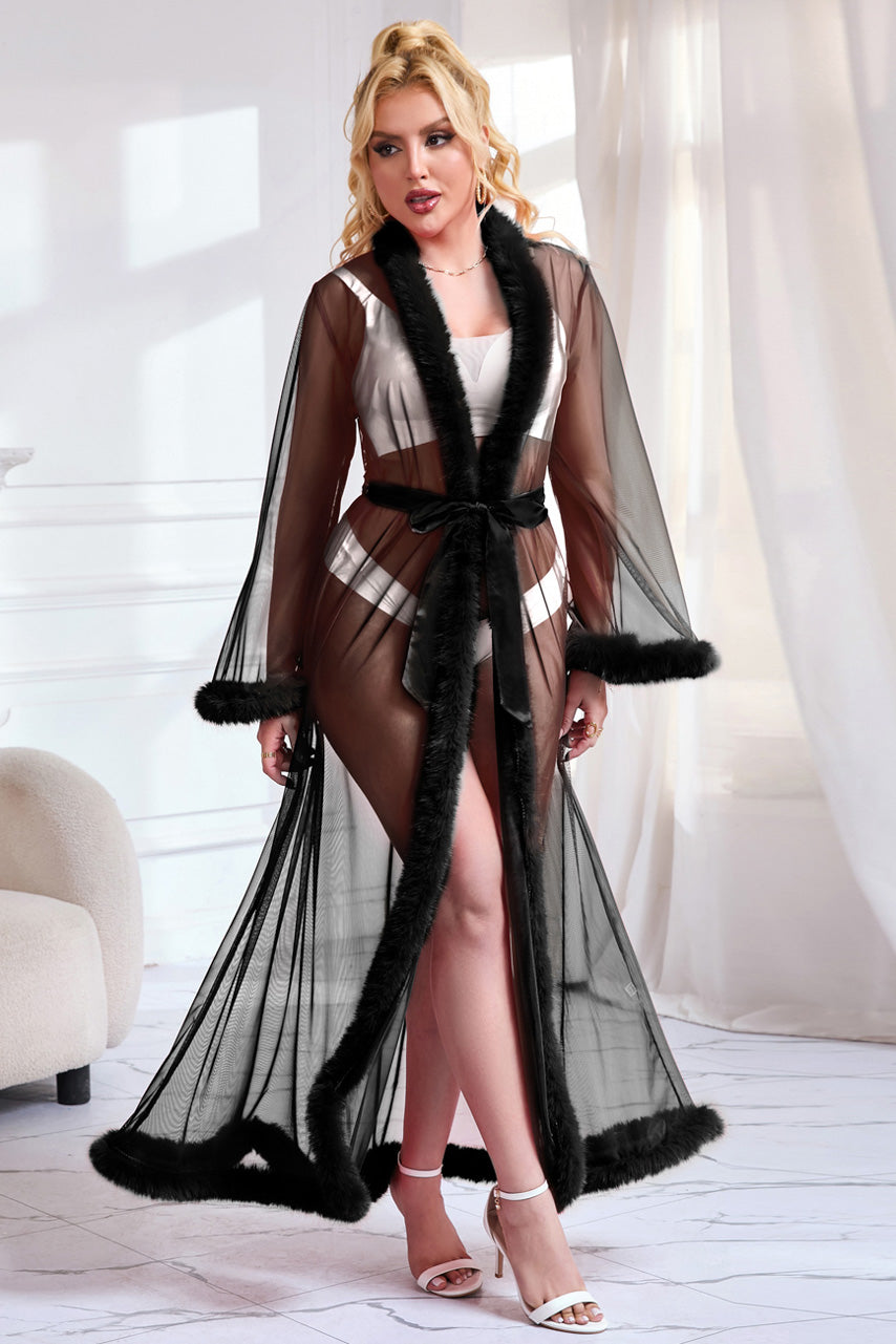 Mesh and Mink Glam Robe