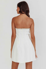 STRAPLESS RHINESTONE MINI BRIDAL PARTY DRESS