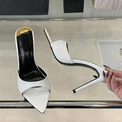 Summer White Patent Leather Women Slippers Sandals