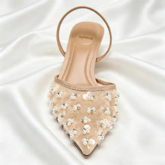Elegant Crystal Beaded Decoration Brand Pumps