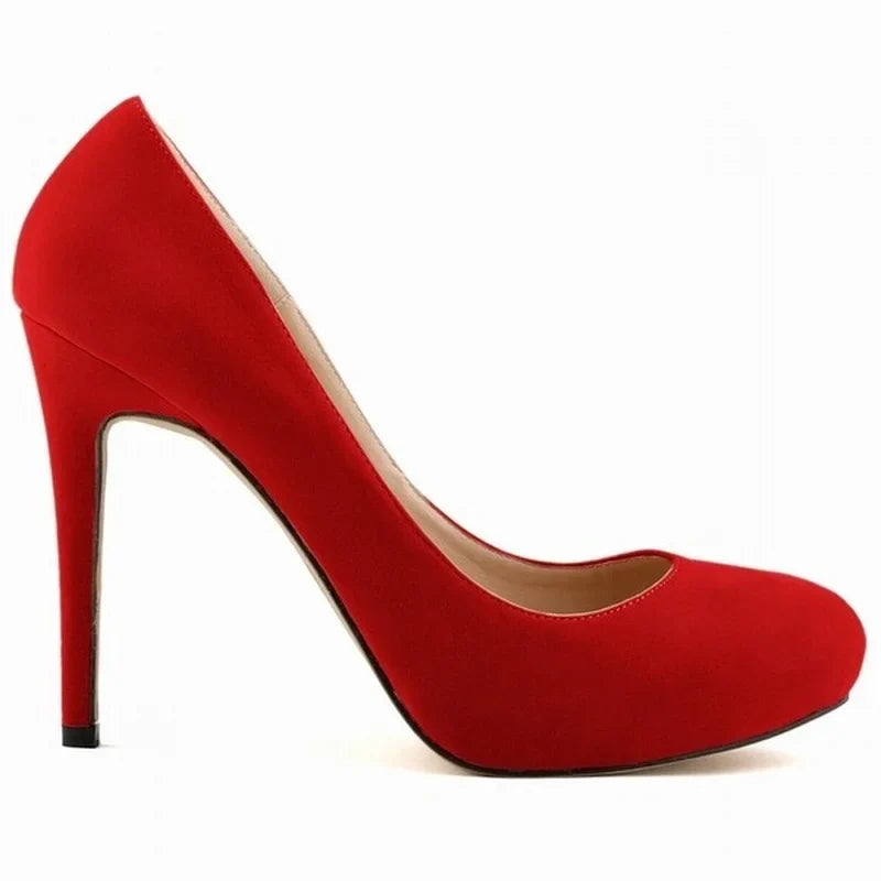 Women Stilettos Pumps Sexy 11cm Round Toe Velvet High Heels