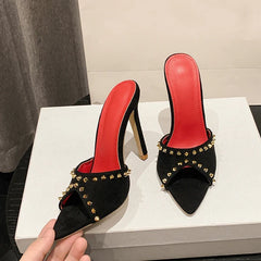 Summer Metal Rivet Designer High Heels