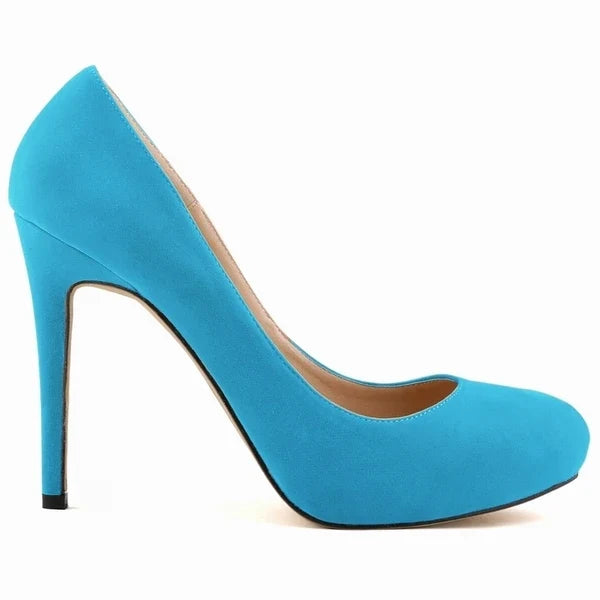Women Stilettos Pumps Sexy 11cm Round Toe Velvet High Heels