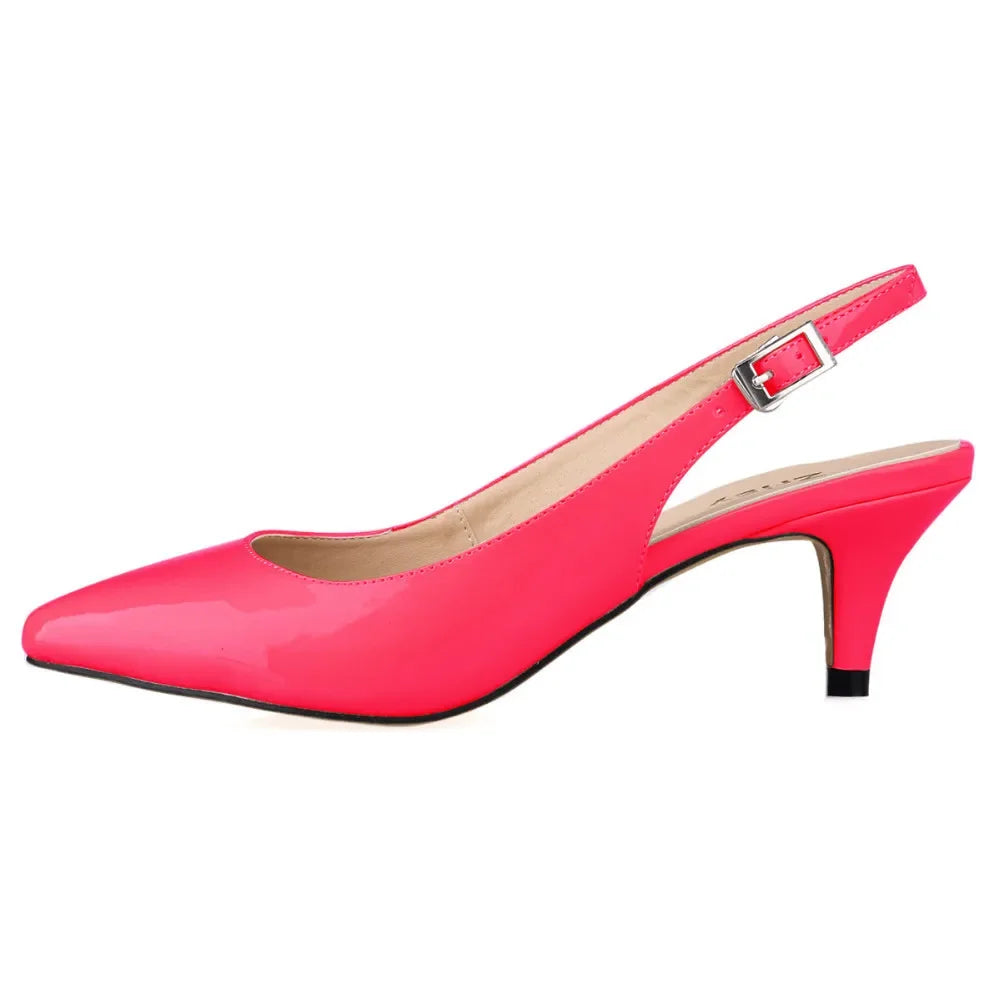 5cm Low Casual Back Empty Buckle Red Wedding Shoes