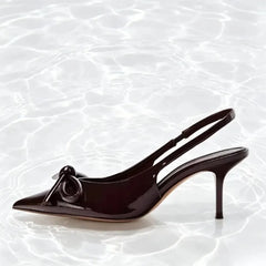 Bow Sling Back High Heels