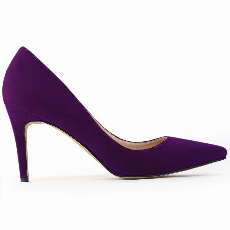 8cm Suede Ponited Toes High Heels