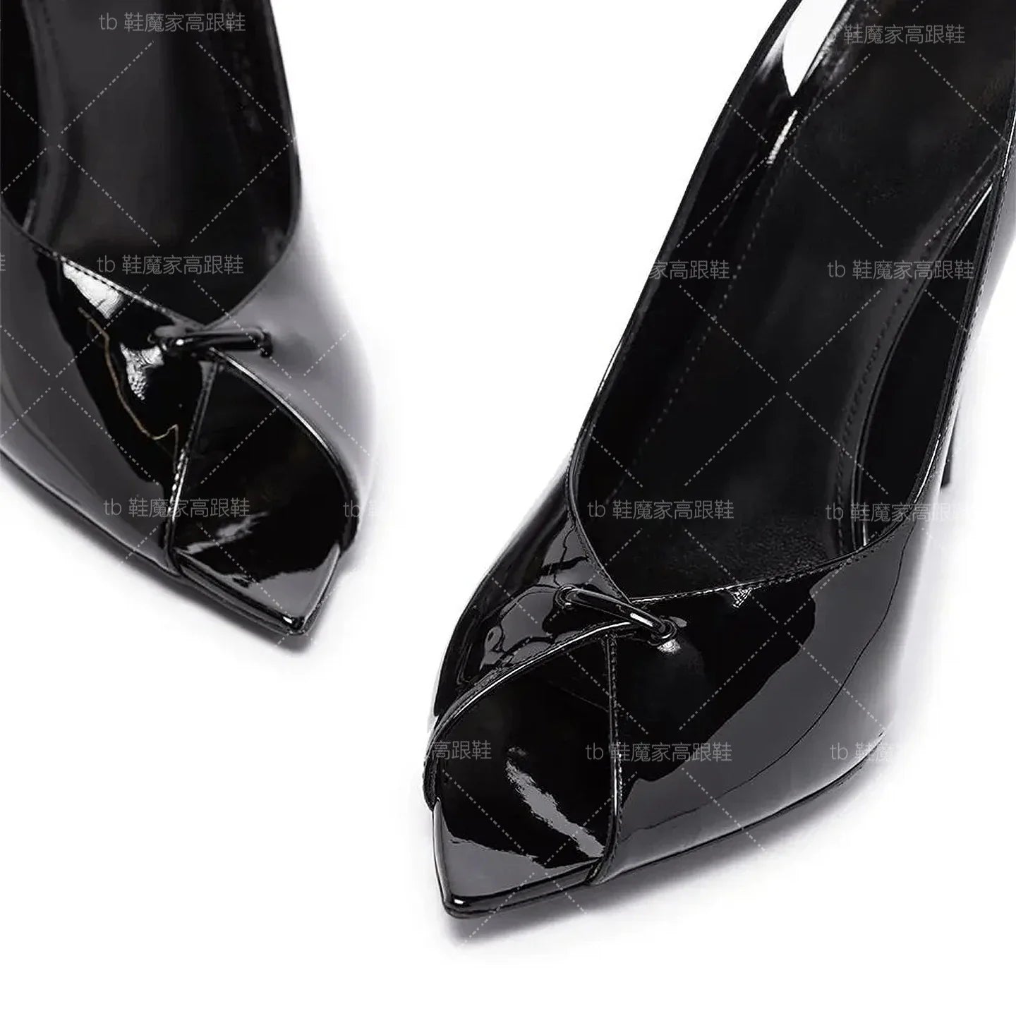 Customized European Station 12cm Rear Hollow Pointed Sandals