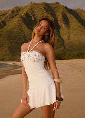 Sabelle Halter Mini Dress - White