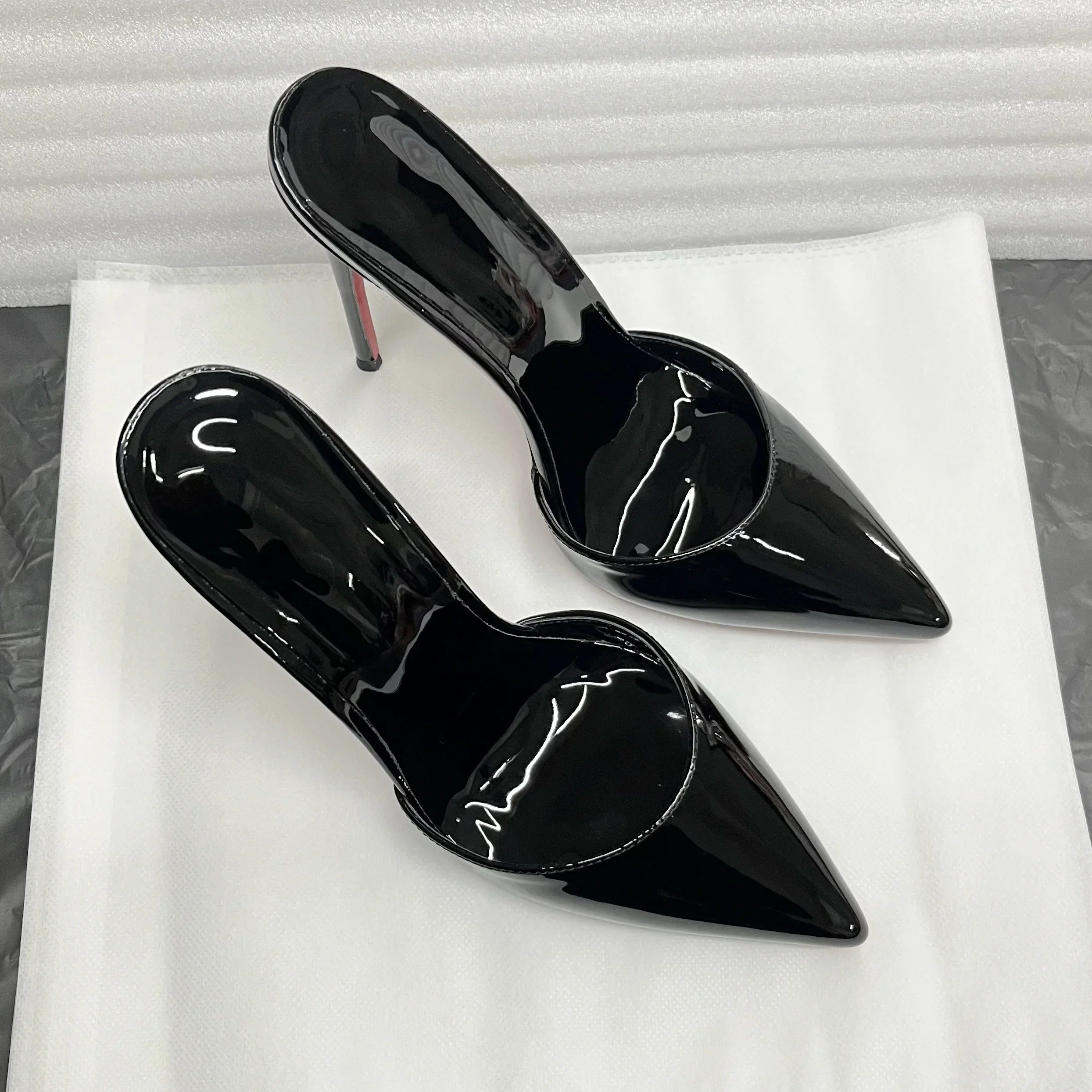Rose Red Patent Leather High Heels