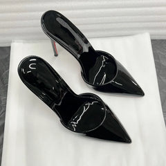 Rose Red Patent Leather High Heels