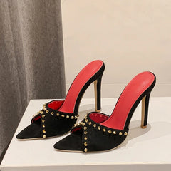 Summer Metal Rivet Designer High Heels