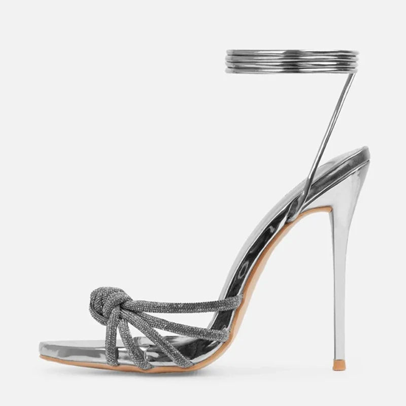 Arrival Silver Crystal Narrow Band Women's Sandals