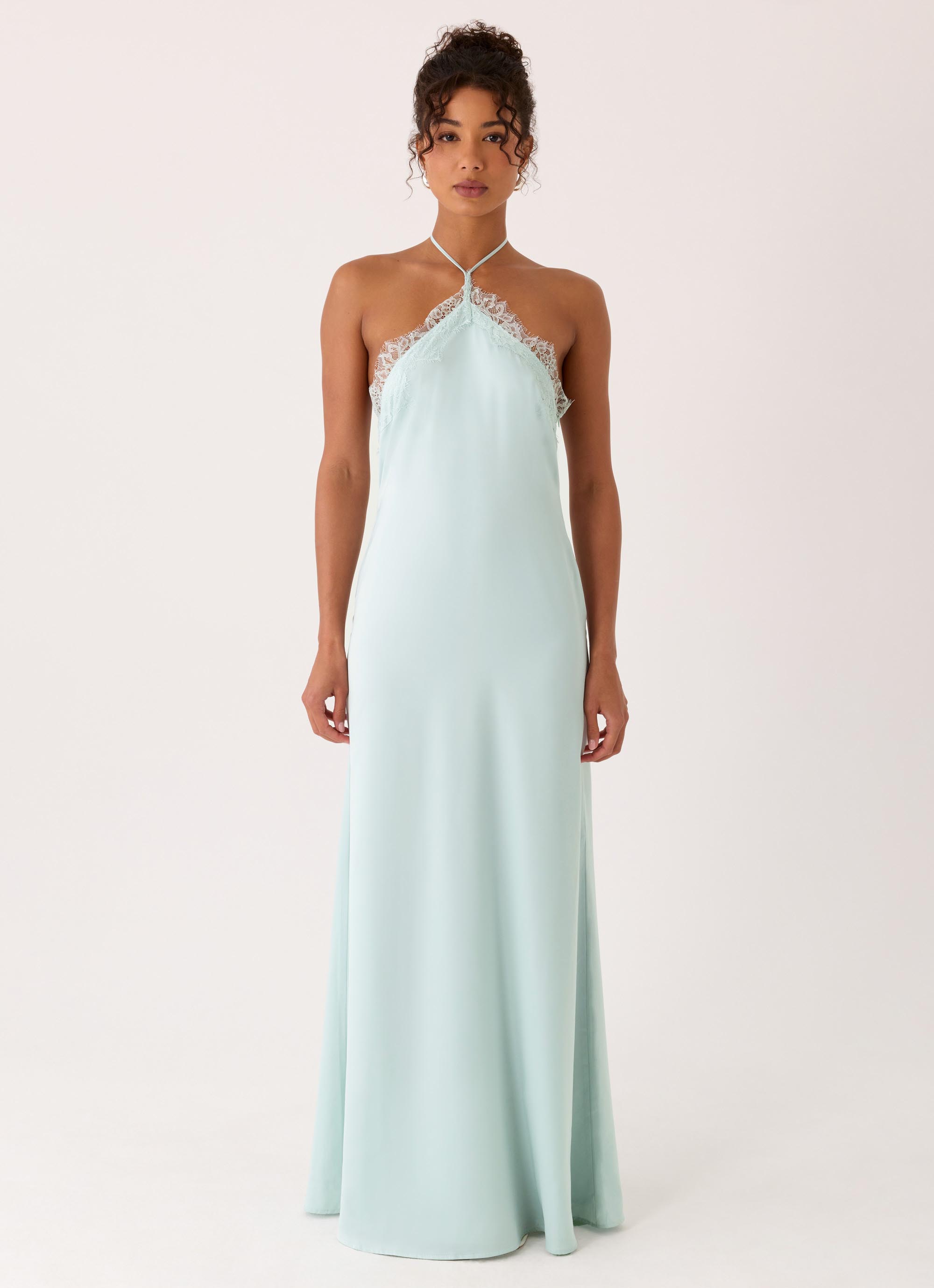 Samaria Maxi Dress - Aqua Lace Halter