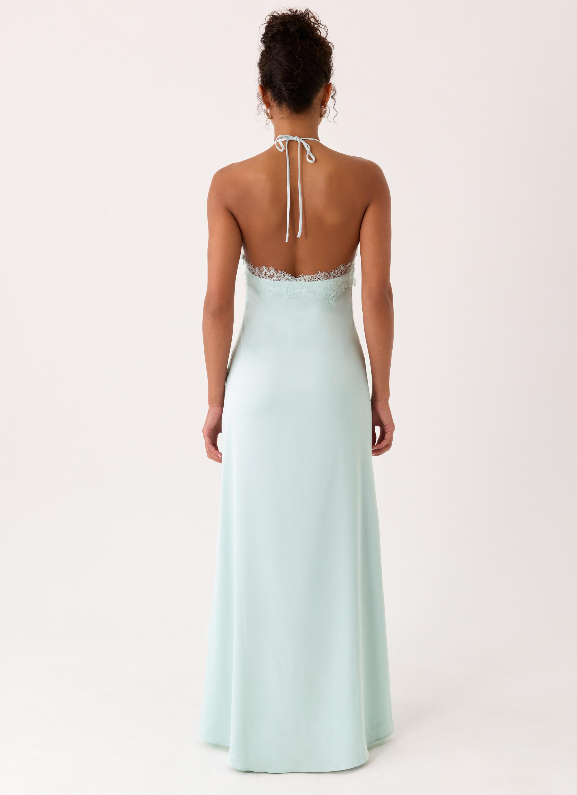 Samaria Maxi Dress - Aqua Lace Halter