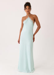 Samaria Maxi Dress - Aqua Lace Halter